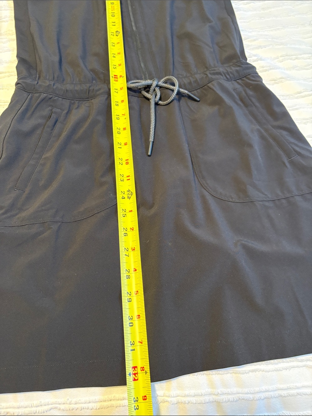 Athleta Expedition Black Sleeveless Zip-Front Drawstring Dress - Picture 11 of 12
